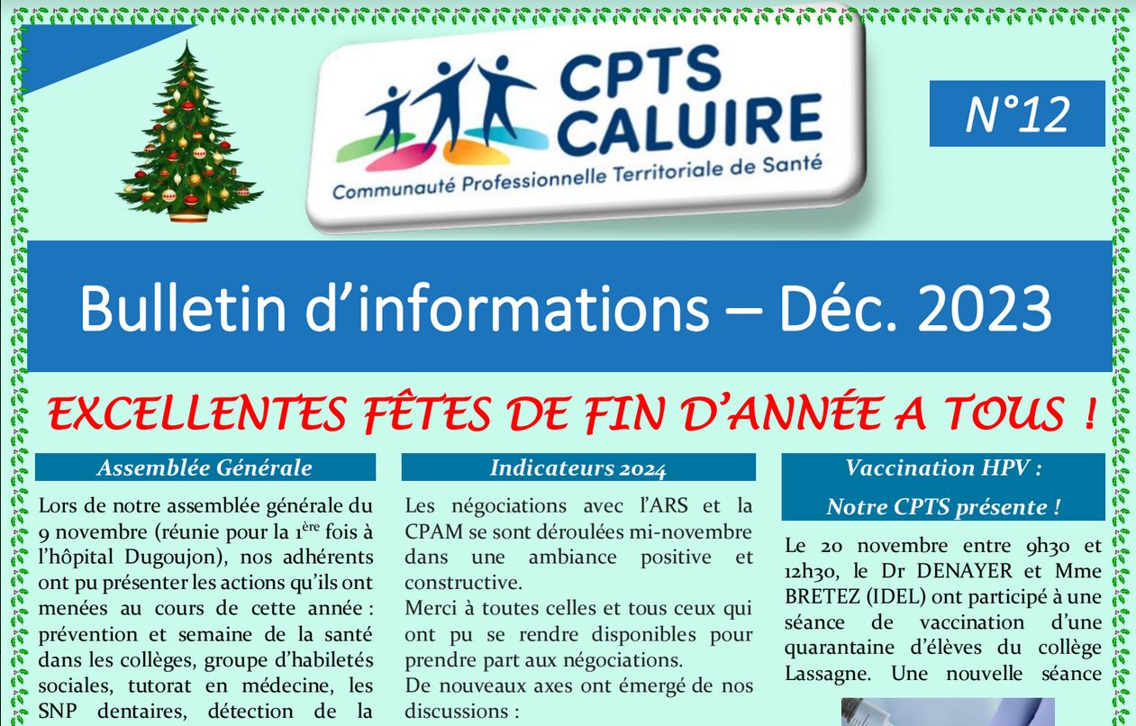 Bulletin d'Informations n°12 Décemebre 2023