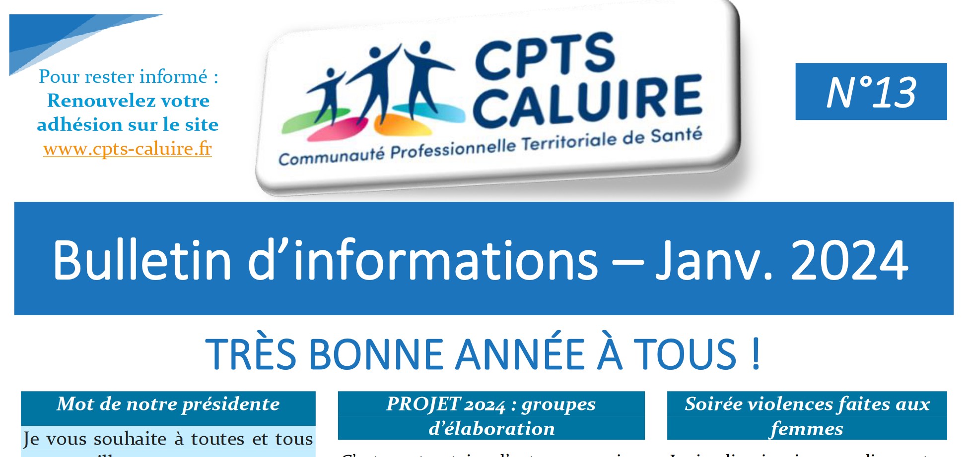 Bulletin d'Informations n°13 Janvier 2024
