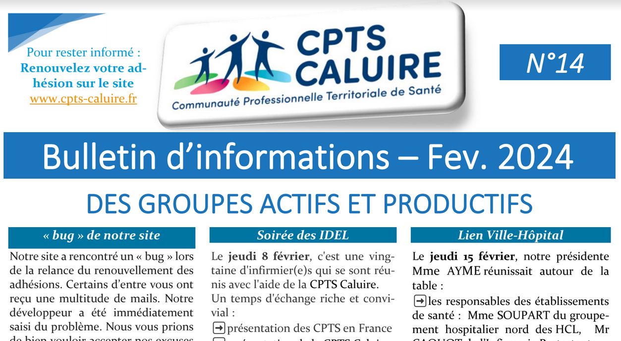 Bulletin d'Informations n°14 Février 2024